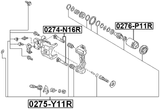 0275-Y11R - REAR BRAKE CALIPER REPAIR KIT (SET FOR TWO SIDES)