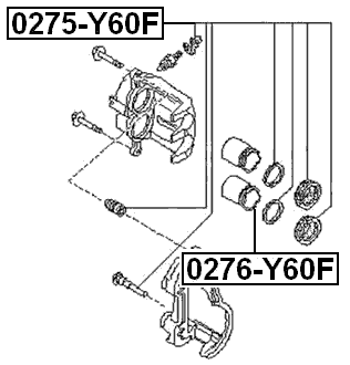 0275-Y60F - FRONT BRAKE CALIPER REPAIR KIT (SET FOR ONE SIDE)