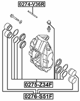 0275-Z34F - FRONT BRAKE CALIPER REPAIR KIT (SET FOR TWO SIDES)
