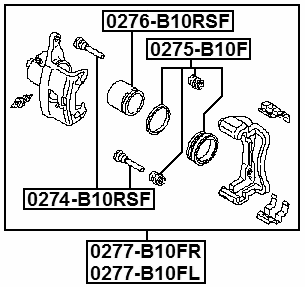 0277-B10FR - FRONT RIGHT BRAKE CALIPER ASSEMBLY (WITH BRACKET)