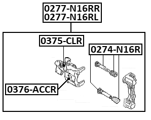 0277-N16RL - REAR LEFT BRAKE CALIPER ASSEMBLY (WITH BRACKET)
