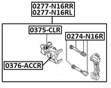 0277-N16RR - REAR RIGHT BRAKE CALIPER ASSEMBLY (WITH BRACKET)