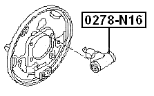 0278-N16 - REAR WHEEL BRAKE CYLINDER