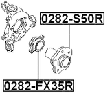 0282-FX35R - REAR WHEEL HUB KIT