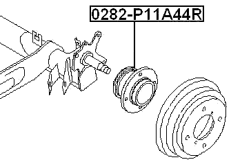 0282-P11A44R - REAR WHEEL HUB