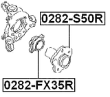 0282-S50R - REAR WHEEL HUB WITHOUT BEARING