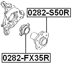 0282-S50R - REAR WHEEL HUB WITHOUT BEARING