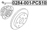 0284-001-PCS10 - WHEEL STUD PCS10
