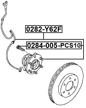 0284-005-PCS10 - WHEEL STUD PCS 10