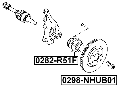 0298-NHUB01 - WHEEL HUB NUT 32X23.5