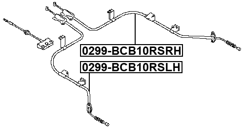 0299-BCB10RSRH - PARKING BRAKE CABLE, RIGHT