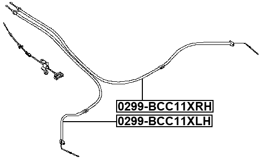 0299-BCC11XLH - PARKING BRAKE CABLE, LEFT