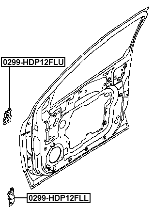 0299-HDP12FLL - FRONT LEFT DOOR LOWER HINGE