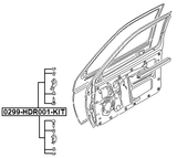 0299-HDR001-KIT - DOOR HINGE REPAIR KIT (1 PIN, 2 BUSHINGS, 1 RETAINING RING)