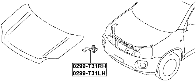 0299-T31RH - HINGE ASSEMBLY HOOD RIGHT