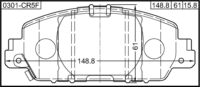 0301-CR5F - PAD KIT, DISC BRAKE, FRONT - KIT (WITH ANTI SQUEAL SHIM)