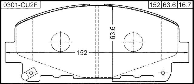 0301-CU2F - PAD KIT, DISC BRAKE, FRONT