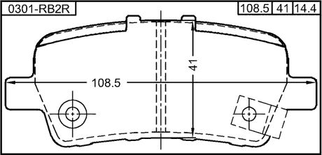 0301-RB2R - PAD KIT, DISC BRAKE, REAR (WITH ANTI SQUEAL SHIM)