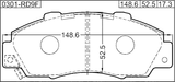 0301-RD9F - PAD KIT, DISC BRAKE, FRONT