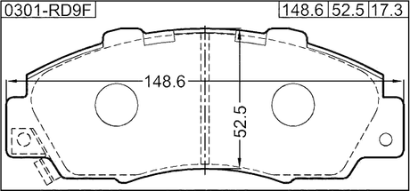 0301-RD9F - PAD KIT, DISC BRAKE, FRONT