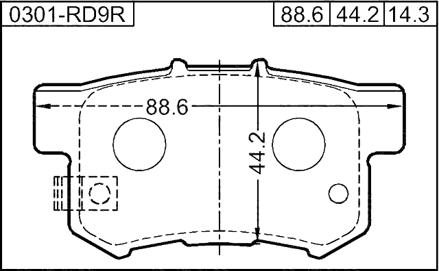 0301-RD9R - PAD KIT, DISC BRAKE, REAR