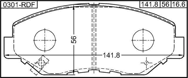 0301-RDF - PAD KIT, DISC BRAKE, FRONT - KIT (WITH ANTI SQUEAL SHIM)