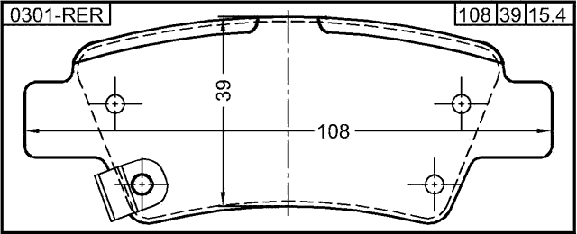 0301-RER - PAD KIT, DISC BRAKE, REAR - KIT (WITH ANTI SQUEAL SHIM)