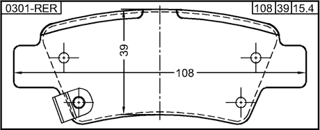 0301-RER - PAD KIT, DISC BRAKE, REAR - KIT (WITH ANTI SQUEAL SHIM)