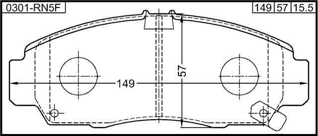 0301-RN5F - PAD KIT, DISC BRAKE, FRONT - KIT (WITH ANTI SQUEAL SHIM)