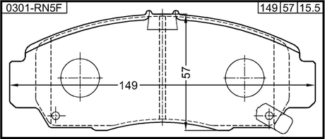 0301-RN5F - PAD KIT, DISC BRAKE, FRONT - KIT (WITH ANTI SQUEAL SHIM)