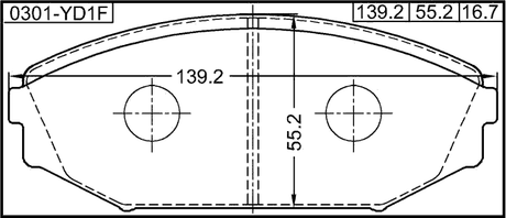 0301-YD1F - PAD KIT, DISC BRAKE, FRONT - KIT (WITH ANTI SQUEAL SHIM, WITH BRACKETS)