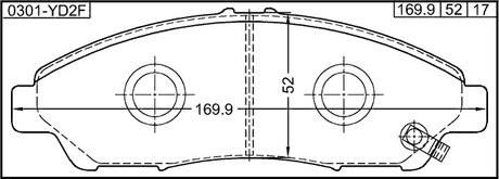 0301-YD2F - PAD KIT, DISC BRAKE, FRONT - KIT (WITH ANTI SQUEAL SHIM)