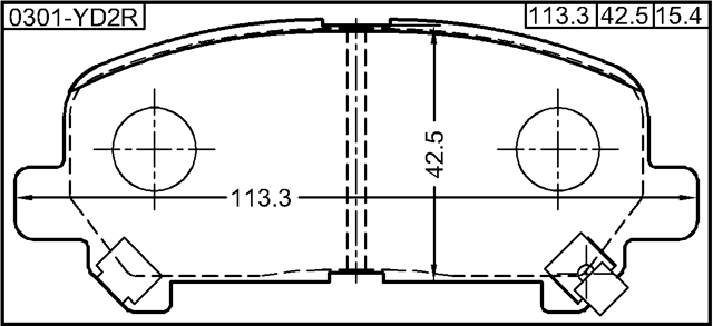0301-YD2R - PAD KIT, DISC BRAKE, REAR - KIT (WITH ANTI SQUEAL SHIM)