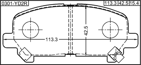 0301-YD2R - PAD KIT, DISC BRAKE, REAR - KIT (WITH ANTI SQUEAL SHIM)