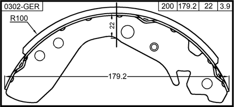 0302-GER - SHOE KIT, REAR BRAKE - KIT
