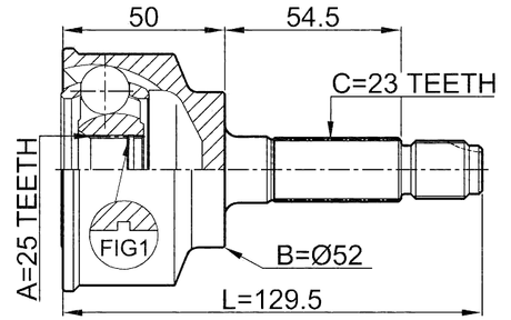 0310-047 - OUTER CV JOINT 25X52X23