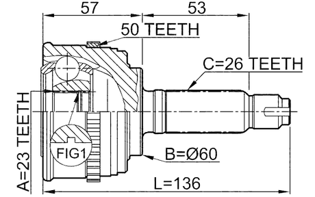 0310-058A50 - OUTER CV JOINT 23X60X26