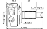 0310-BE - OUTER CV JOINT 30X63X28