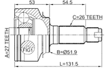 0310-CITYAT - OUTER CV JOINT 27X51.9X26