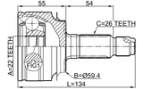 0310-CIVAT - OUTER CV JOINT 22X60X26