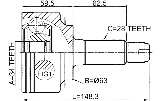 0310-CL20 - OUTER CV JOINT 34X63X28