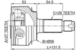 0310-GB3 - OUTER CV JOINT 27X57.5X26