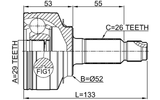 0310-GP5H - OUTER CV JOINT 29X52X26