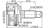 0310-MRVA50 - OUTER CV JOINT 35X66X30
