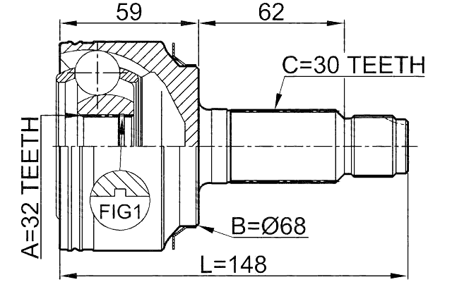 0310-RE20 - OUTER CV JOINT 32X68X30