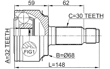 0310-RE20 - OUTER CV JOINT 32X68X30