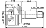 0310-RUAT - OUTER CV JOINT 25X68X30