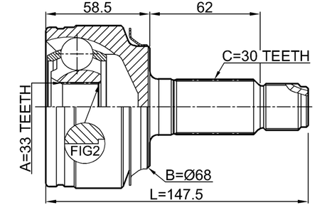 0310-RW24 - OUTER CV JOINT 33X68X30