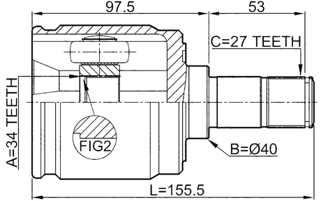 0311-CL20LH - INNER CV JOINT LEFT 34X40X27