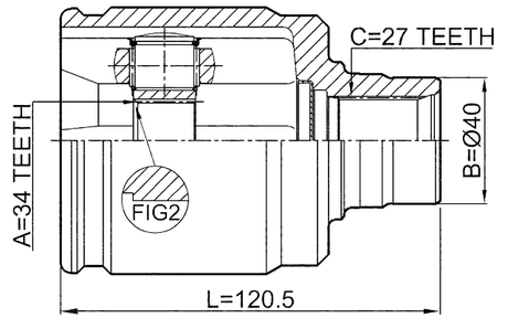 0311-CL20RH - INNER CV JOINT RIGHT 34X40X27
